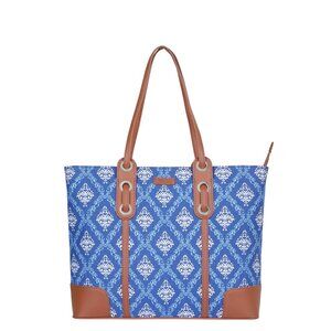 Blue Print Shoulder Tote Bag for Ladies, Hand Crafted Fabric Satchel Handbags